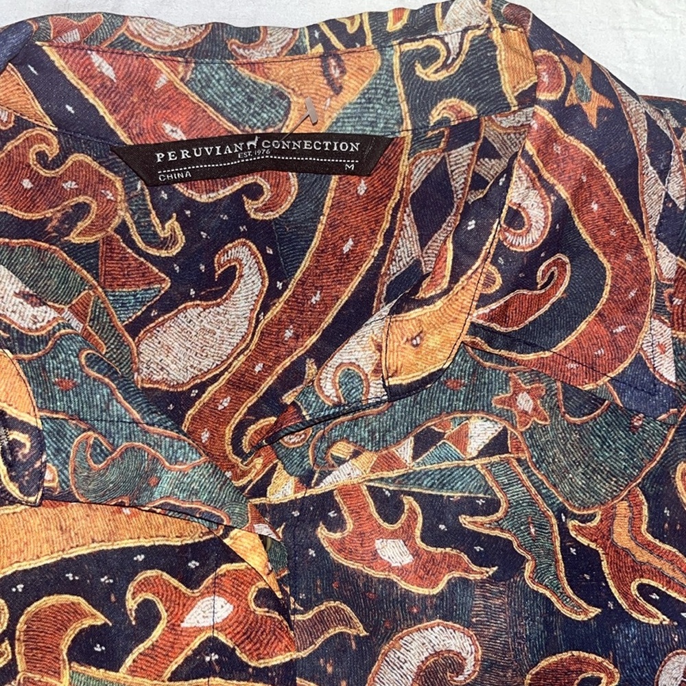 Peruvian Connections Button Down With Split Shirt… - image 2
